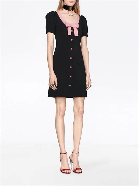 viscose jersey dress gucci|Viscose jersey dress with crystals in black .